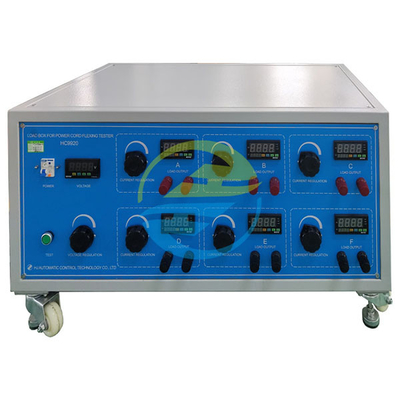 Leistungsschnurbiegmaschine Lastsystem 6-Stationskabelprüfgerät 0-40A Einstellbarer Strom Ammeter Genauigkeit ±1%